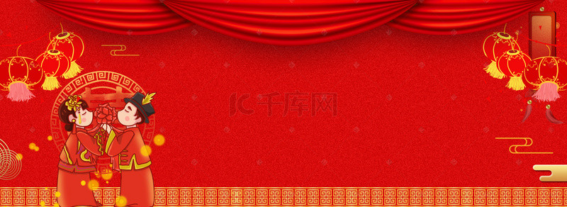 古典中国风模板背景图片_婚庆婚礼电商淘宝banner背景