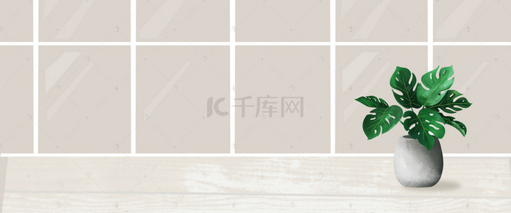 春天玻璃绚丽叶子植物蓝banner