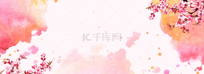 猫猫水彩背景图片_淘宝化妆品护肤品粉色美妆背景