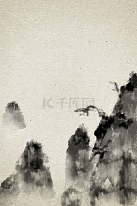 海报屋檐背景图片_中国风传统山水风景