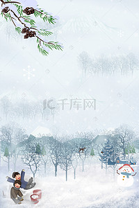 背景小雪背景图片_唯美浪漫冬季雪景广告设计