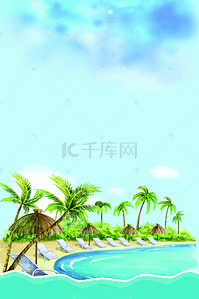 旅游大海背景图片_大海沙滩夏季风景