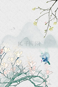 中国风水背景图片_中国风水墨画古韵平面广告