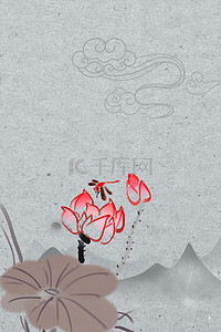 背景复古中国风背景图片_工笔画古典花卉中式海报