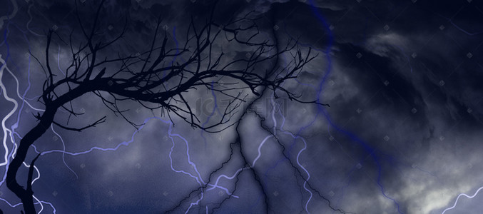打雷蓝色游戏自然灾害背景