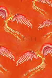 红色复古花纹背景背景图片_红色中国风凤凰花纹背景