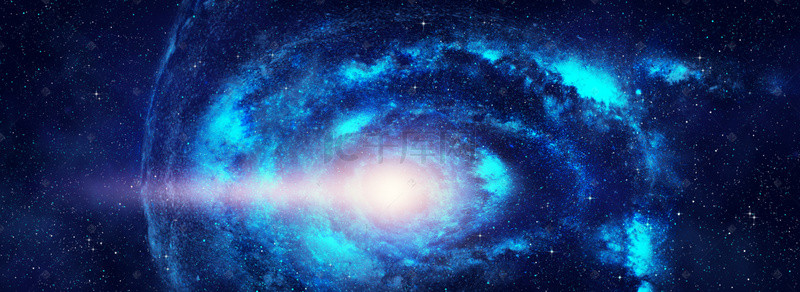 蓝色配图背景图片_蓝色星空银河系背景