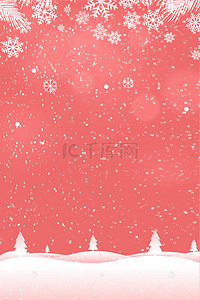 红色冬季雪景雪花二十四节气大寒大雪海报