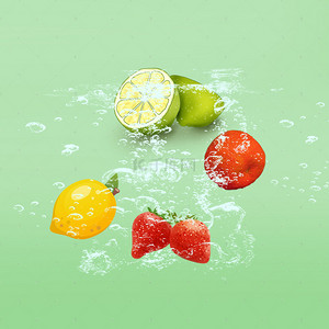 水波水素材背景图片_水果之乡海报背景素材