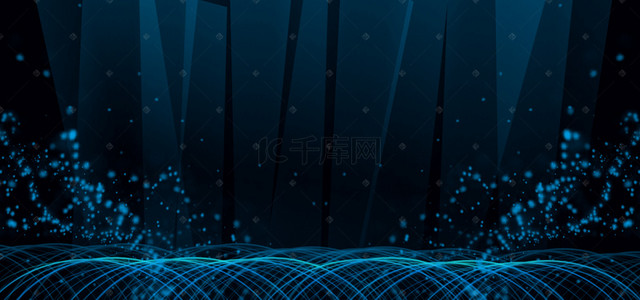科技曲线光感线条背景图片_蓝光科技曲线粒子背景