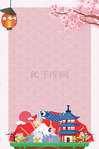 旅游活动展板背景图片_日本印象旅游海报背景模板
