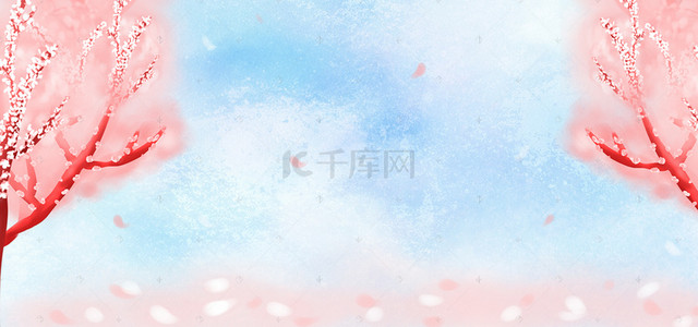 日本樱花唯美背景图片_春季樱花海报背景图