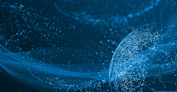 科技粒子商务蓝色线条背景