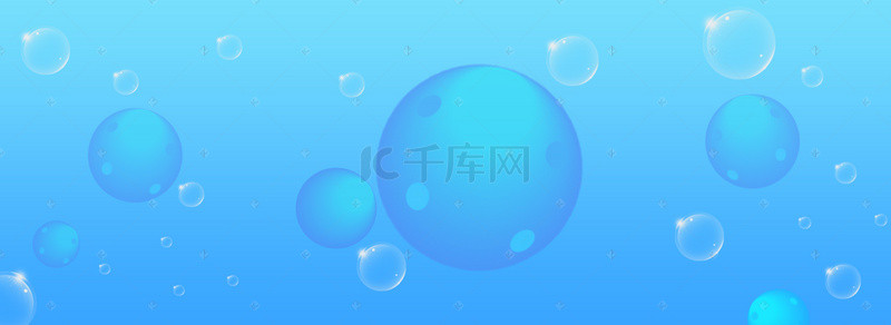 蓝色简约气泡背景图片_蓝色简约气泡海洋小清新夏季背景