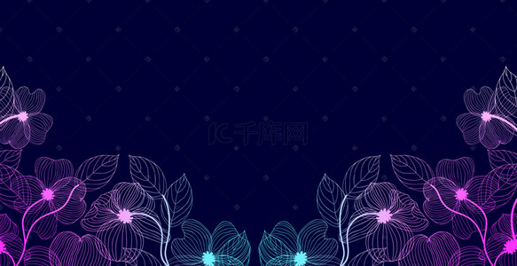 蓝色背景花朵素材背景图片_蓝色多种花朵背景素材