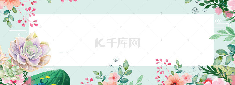 生活风海报背景图片_创意多肉植物banner海报