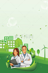 医疗背景绿色背景图片_世界急救日绿色清新医疗广告背景