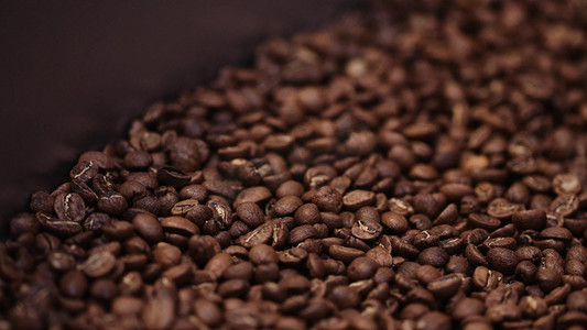 萃取咖啡摄影照片_1咖啡豆翻动唯美高清