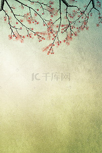 纸质背景素材背景图片_中国风纸质花朵浪漫背景素材