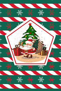 分层圣诞节背景图片_简约红绿色块拼接圣诞节psd分层广告