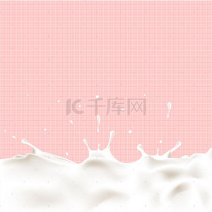 卡通牛奶背景图片_飞溅牛奶沐浴露粉色PSD分层主图背景素材