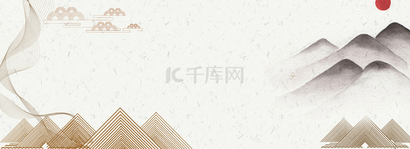 中国风山脉电商海报背景
