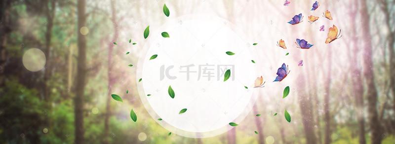 梦幻童装背景图片_森林梦幻背景banner