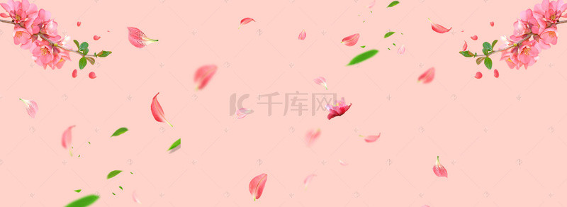 女生节粉色背景图片_粉色花瓣女生节海报背景