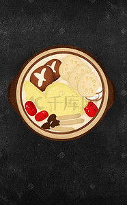 餐厅海报美食海报背景图片_汤锅养身养生营养美食砂锅餐厅厨房海报背景