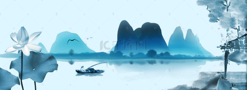 中国风江南水墨清新背景