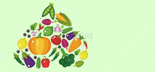 创意水果沙拉背景图片_组合蔬菜水果创意清新吃货banner