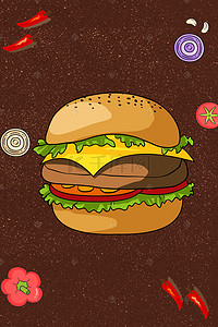 简洁食物背景图片_简洁时尚汉堡创意