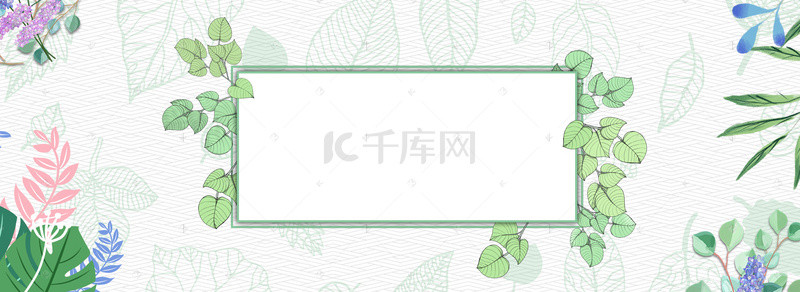 清新绿植物背景图片_清新绿植banner