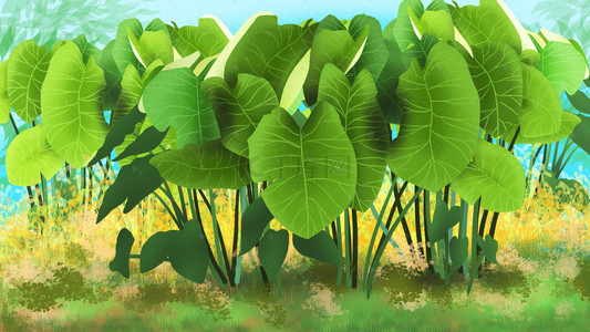 绿色植物海报背景背景图片_手绘绿色植物海报背景