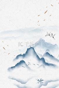 孝道风水画背景图片_中国风水墨江山如画