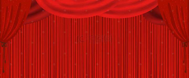 红色拉幕背景模板