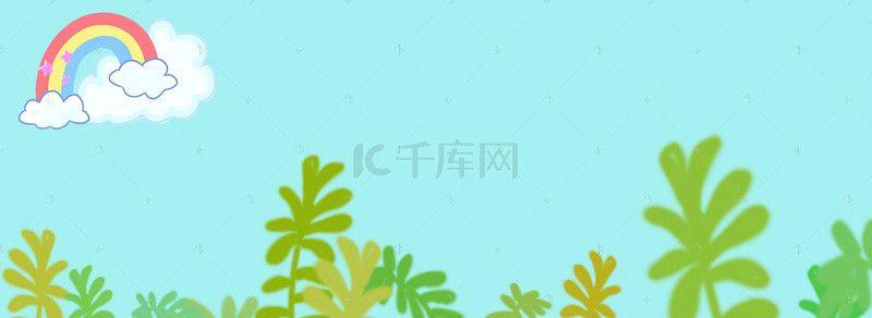 清凉夏日背景图片_夏季卡通蓝色海报背景banner