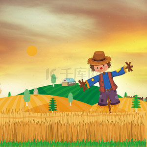 小麦背景图背景图片_金色麦田粮油米面PSD分层主图背景素材