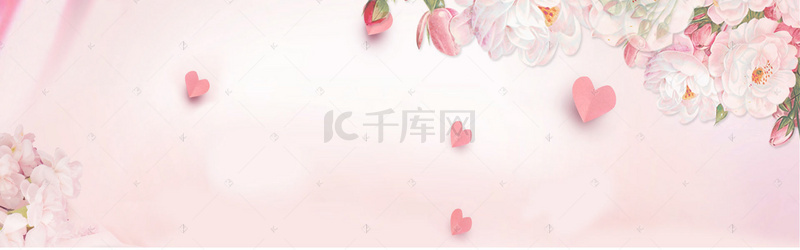 梦幻手绘粉色背景图片_梦幻手绘花背景促销banner