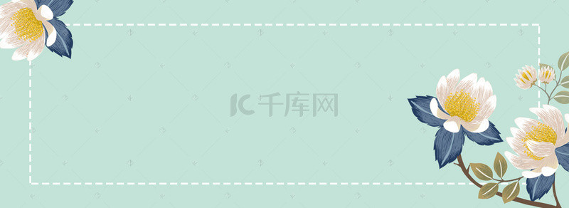 梦幻婚礼几何纹理绿色banner背景