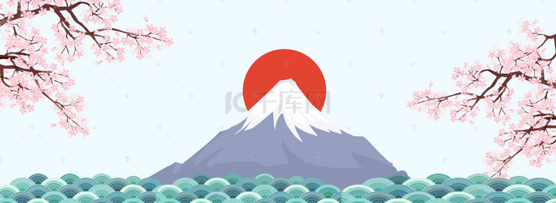 简约日本背景图片_白色简约日本旅游banner