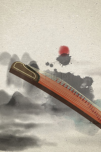 古代战场条幅背景图片_中国风古代乐器古筝