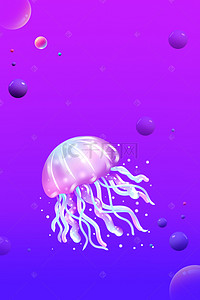 气泡小图标背景图片_蓝紫色卡通手机APPH5背景素材