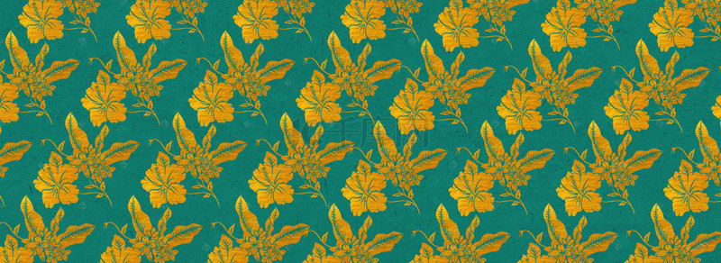 绿色传统花纹中式烫金风花朵背景