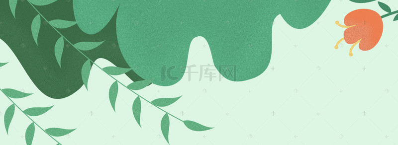 绿色清新淘宝海报背景图片_春季清新印花绿色淘宝海报背景