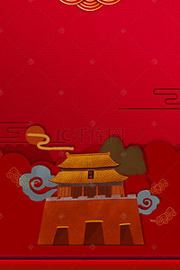 名胜旅游背景图片_人文北京首都旅游宣传海报背景素材