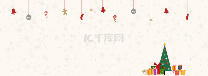 圣诞节礼物袜子背景图片_扁平简约圣诞节装饰品矢量拼接背景