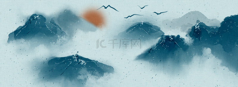 水墨中国风淘宝背景图片_简约水墨中国风banner