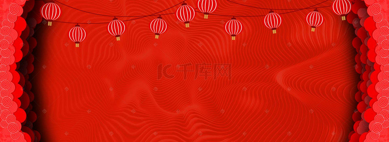 剪纸风猪年喜庆背景图片_新春剪纸风红色电商海报背景