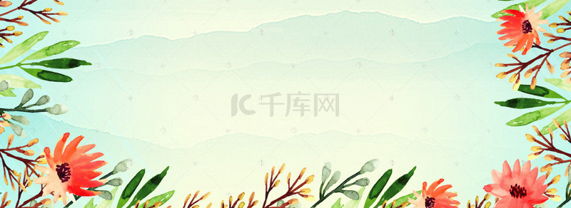 春天文艺小清新渐变蓝banner